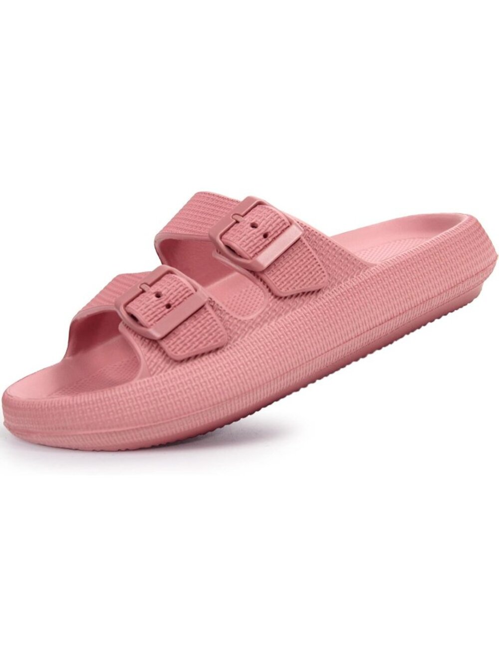 Women's Watermelon Adjustable Width Design Double Buckle Flat Slides Slipper